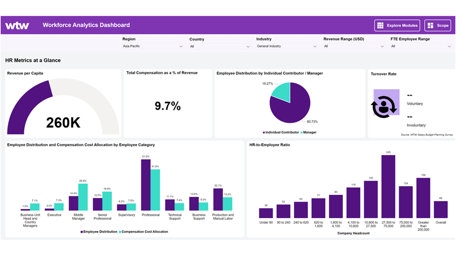 Workforce Analytics Dashboard - WTW